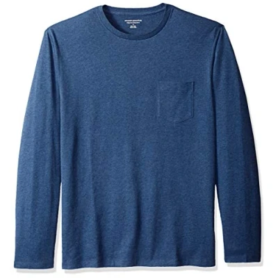 Imagen de Amazon Essentials Camiseta de Manga Larga Ajuste Normal Hombre, Azul Mezcla, XS