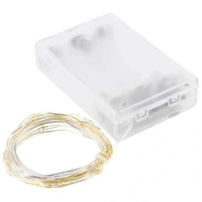 Imagen de Ideen mit Herz Cadena de luces LED Alambre Blanco cálido dorado con 20 1 m largo, incluye temporizador para Manualidades y decoración Adviento, Navidad,