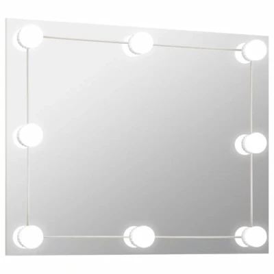 Imagen de vidaXL Espejo de Pared sin Marco con Luces LED Pasillo Entrada Cuarto Baño Ducha Aseo Colgante Decoración Habitación Salón Rectangular Vidrio