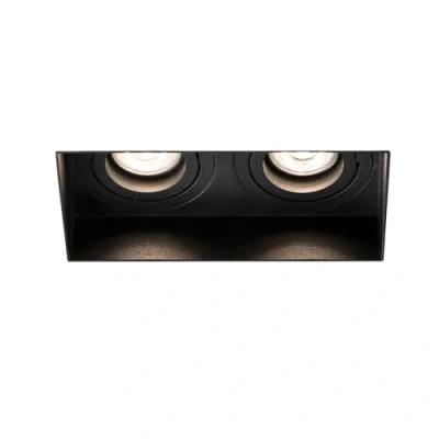 Imagen de Faro Barcelona 40123 HYDE Lámpara empotrable negro cuadrado orientable sin marco 2L