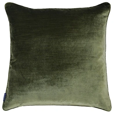 Imagen de Paoletti Fundas de cojín Terciopelo Luxe, 55 x cm, Poliéster, Verde Oliva, (Pack of 1)