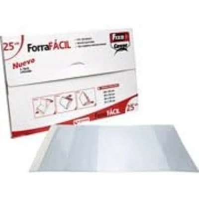 Imagen de Grafoplas 25 Unidades Forro Libro Ajustable 300X530 PVC TRANSAPARENTE FORRAFACIL FIXO