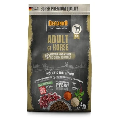Imagen de Belcando Adult GF Horse [4 kg] Alimento para Perros Comida Seca sin Cereales con Caballo Completo Adultos de Todas Las Razas a Partir 1 año