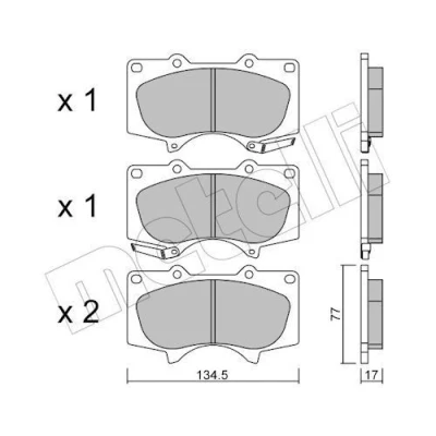 Imagen de Juego de pastillas METELLI 22 0454 0