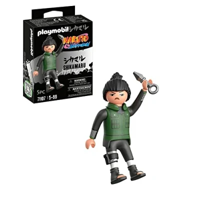 Imagen de PLAYMOBIL Naruto 71107 Shikamaru con Chaleco Verde, pantalón y Botas Negras Kunai, Divertido Juego Creativo para los Fans del Anime Detalles Impresionantes Accesorios, a Partir de 5 años