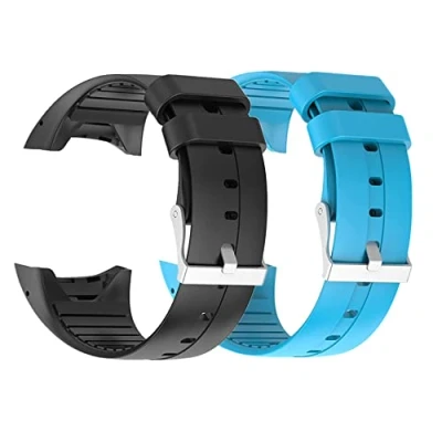 Imagen de Waekethy Correas para Polar M400/M430, Silicona Relojes Repuesto Pulsera Compatible con M400/Polar M430 (Negro + Azul)