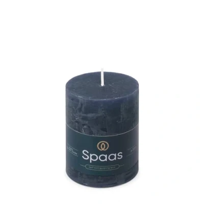 Imagen de Spaas Vela pilar rústica, 70/95 mm, 35 h, color azul oscuro