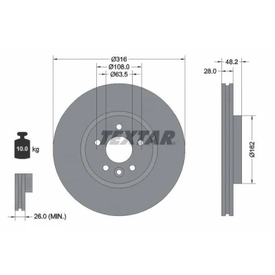 Imagen de Disco de freno TEXTAR 92300605