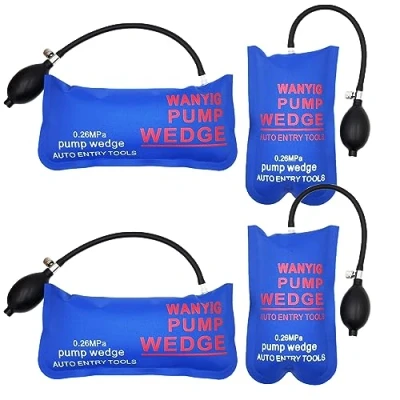 Imagen de WANYIG 4 PiezasAir Wedge Pump Cuña del Aire Hinchable Barra de Palanca Universal Shim Inflable (Rectángulo Grande+Rectángulo pequeño)