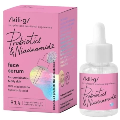 Imagen de KILIG PROBIOTICS Sérum facial con niacinamida para pieles mixtas y grasas, suero reafirmante de la piel, antioxidante nutritivo combatir el acné, adecuado sensibles, 30 ml