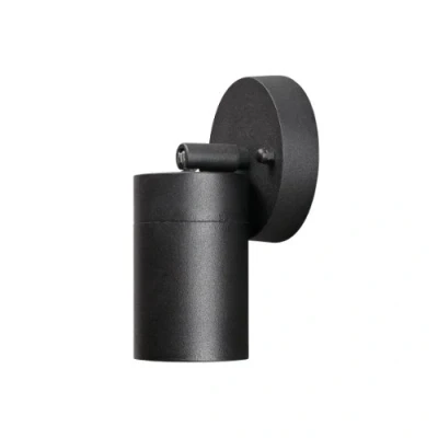 Imagen de Konstsmide Modena 7598 750 Lámpara de pared inclinable (9 x 8 10,5 cm, bombilla 35 W, IP44, acabado mate, aluminio), color negro