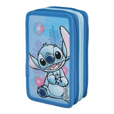 Imagen de Scooli Tripledecker Stitch Estuche Escolar con bolígrafos y Accesorios Ideal para la Escuela, el Tiempo Libre los Viajes a Partir de 6 años