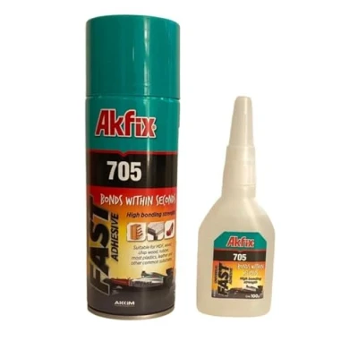 Imagen de Akfix pegamento instantáneo de 100 g, activador 400 ml, superpegamento extra fuerte, con CA, rápido, uso general