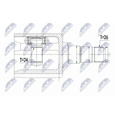 Imagen de NTY NPW VV 093 Junta Homocinética Transmisión automática Eje delantero, izquierda
