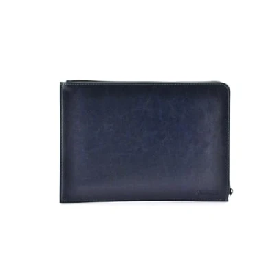 Imagen de Dossier de Mano Dynamic Classic Tamaño A4 y A5 Carpeta Ejecutiva con Cierre Cremallera. Exterior en Piel Vegana acabado Notairé Interior Tela by Office Box. (A5 Cuartilla, Azul)