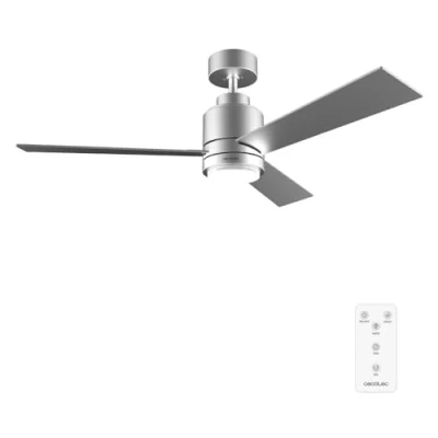 Imagen de Cecotec Ventilador de Techo con Luz EnergySilence Aero 4850 Style Steel. 30 W, Diámetro 48&quot; 3 Aspas, Mando a Distancia, Motor DC, 6 Velocidades, Modo Winter Summer y Natural Breeze
