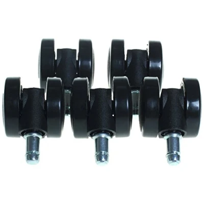 Imagen de HIMRY 5 x Suelo Ruedas con Freno Externa, Silla de Oficina parqué 11 mm para Suelos Duros, Ajustable Freno, Negro, kxd3202 Black