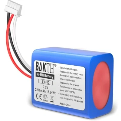 Imagen de BAKTH 2200mAh 7.2V NiMH Batería Capacidad Real para Braava 380T, 380, MINT Plus 5200, 5200C