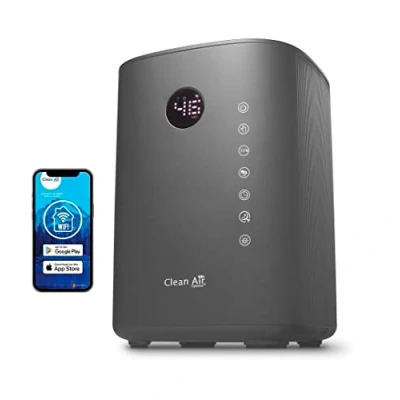 Imagen de Humidificador con esterilización UVC, ionizador y aromaterapia. Clean Air Optima CA 605 Smart Top Filling Humidificación máx. 480 ml/h. Para habitaciones de hasta 65 m²/160 m3 (titanio)