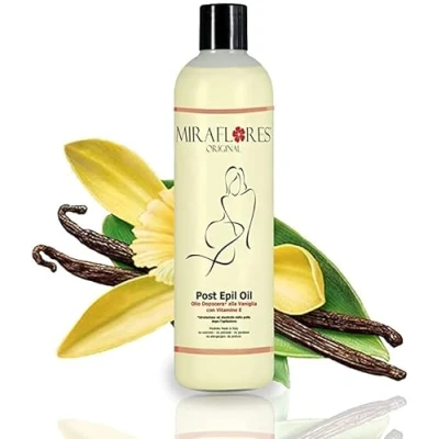 Imagen de Aceite Post Depilación de Vainilla 100% Natural Uso Profesional 500ml corporal para después la con Vitamina E Hidratar Piel y eliminar los restos Cera Brasileña
