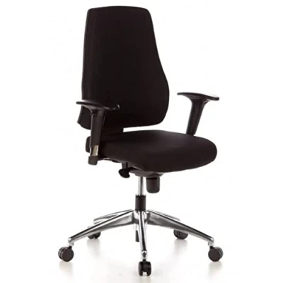 Imagen de hjh OFFICE 608500 Silla de Oficina Pro Tec 300 Tela Negro, giratoria ergonómica, Espalda Alta