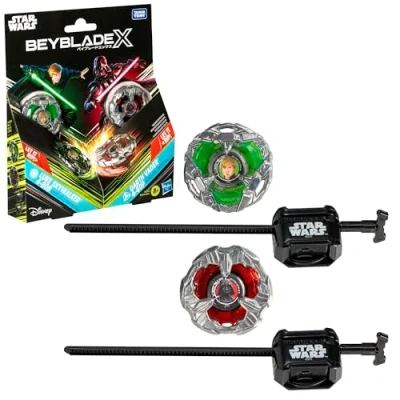 Imagen de Colaboración Beyblade X y Star Wars, Pack múltiple Luke Skywalker 4 80B vs. Darth Vader 60B