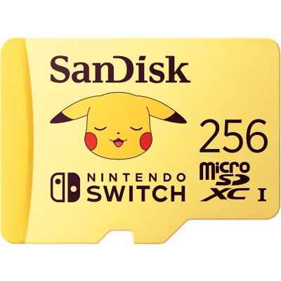 Imagen de SanDisk SDSQXAO 256G GN6ZK Tarjeta microSDXC de 256 GB con Licencia para Nintendo Switch, edición Pokémon, Pikachu