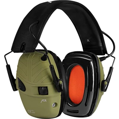 Imagen de ACE Alpha Protección auditiva Orejeras activas para trabajo/caza/deportes de tiro EN 352 Verde