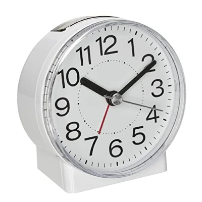 Imagen de TFA Dostmann Despertador analógico 60.1037.02 con segundero, retroiluminación y Alarma, Blanco, 87 x 45 85 mm