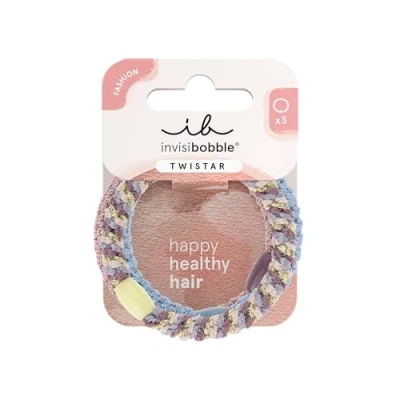 Imagen de invisibobble TWISTAR Lavender Braids Pack de 3 coleteros trenzados en violeta Sujeción suave, segura y máxima comodidad Hair Ties para mujeres niñas Look tendencia, cuidado del cabello