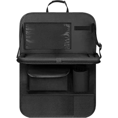 Imagen de CaiTang Organizador para Coche, de Asiento Protector Niños con Comedor Poseedor Bandeja, Tejido Oxford, Negro