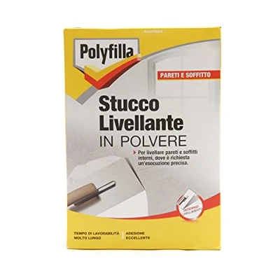 Imagen de POLYFILLA Masilla niveladora para interiores, techos y paredes, yeso yeso, trabajos de acabado precisión, en polvo, blanco, 1 kg