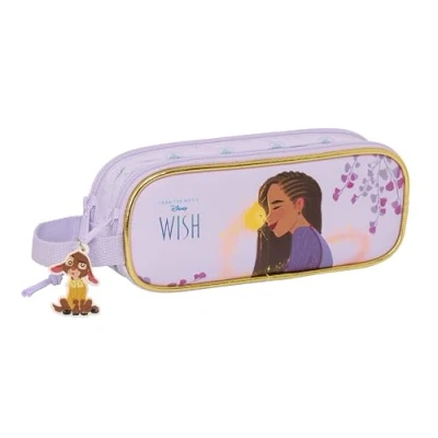 Imagen de Safta WISH Portatodo Doble Niño, Estuche Infantil, Ideal para Niños en Edad Escolar, Cómodo y Versátil, Calidad Resistencia, 21x6x8 cm, Color Lila