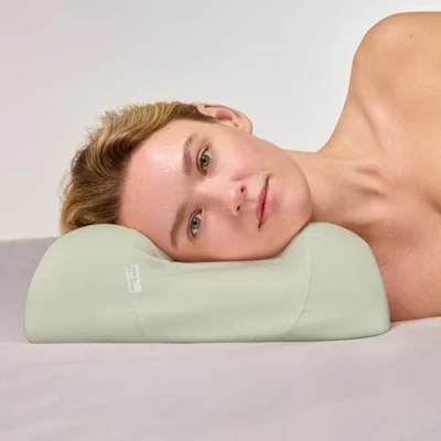 Imagen de SLEEP &amp; GLOW Omnia Beauty almohada antiedad para prevenir las manchas con funda de cobre, combatir arrugas del sueño, espuma viscoelástica ortopédica espalda y sueño
