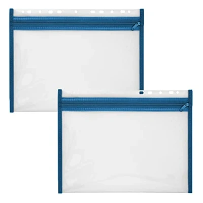 Imagen de VELOFLEX A435405 Cubierta para documentos con cremallera, 2 piezas, DIN A4, archivable, azul, VELOBAG XS, bolsillo cremallera