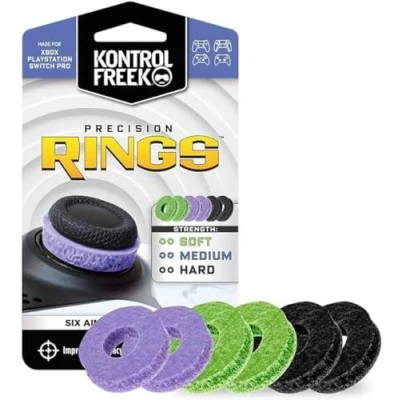 Imagen de KontrolFreek Precision Rings Aim Assist Motion Control for Playstation 4 (PS4), Xbox One, Switch Pro &amp; Scuf Controller (Black/Purple/Green)