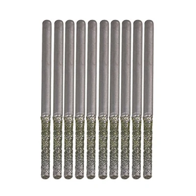 Imagen de Lote de 10 brocas extensoras con punta plateada diamante, BQLZR, para taladrar agujeros sobre minerales, perlas, ágatas o joyas, plateado, BQLZRN30153