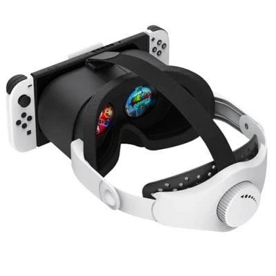 Imagen de DEVASO Auriculares de realidad virtual mejorados para Nintendo Switch y OLED, gafas con lentes HD ajustables cómoda correa la cabeza, accesorios Labo