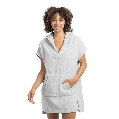 Imagen de HOMELEVEL Poncho de surf mujer Ponchos algodón con capucha bolsillo y cuello pico Albornoz toalla para natación playa gimnasio