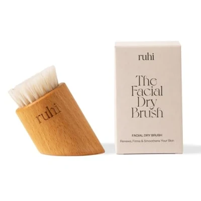 Imagen de CELLIA Cepillo facial para masaje de cepillos secos y exfoliante 100% cerdas naturales regionales, certificado FSC madera haya secado