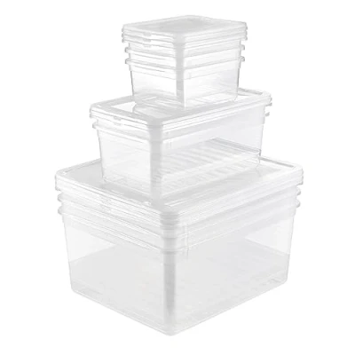 Imagen de keeeper Cajas de Almacenaje con Sistema Control Aire, Set 8, 3x 1,7 l, 2x 5,6 18 Bea, Transparente