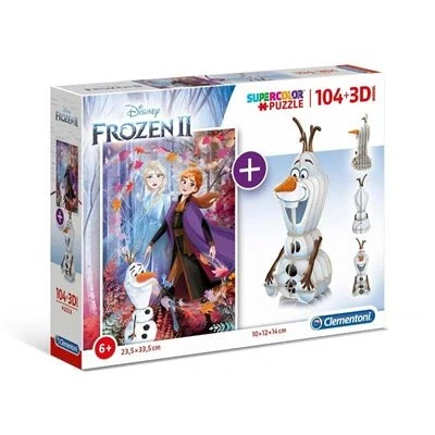 Imagen de Puzzle Clementoni Frozen Maqueta 3d 104 Piezas