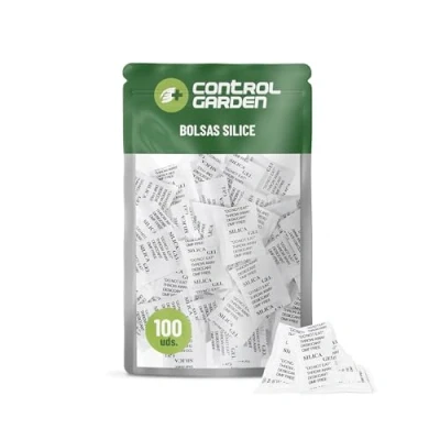 Imagen de CONTROL GARDEN 100 Bolsas Antihumedad de 1gr Gel Silice Bolsitas Eliminan Humedad y Malos Olores Sobres Desecantes No Tóxico Deshumidificador Natural