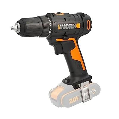 Imagen de Taladro atornillador 20V Máx. Worx PowerShare WX108.9 ligero No incluye batería ni cargador Portabrocas 13mm 45Nm Luz LED y punta de atornillar doble,