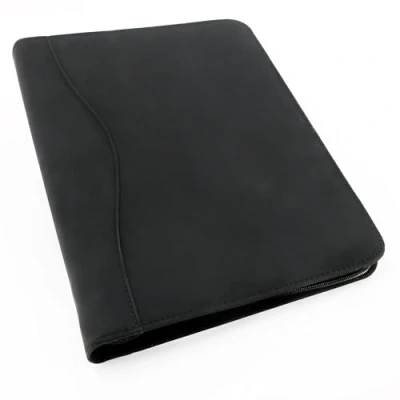 Imagen de Alassio 30070 Carpeta clasificadora con 4 anillas y bloc de notas (capacidad 30 mm, A4, cremallera), color negro