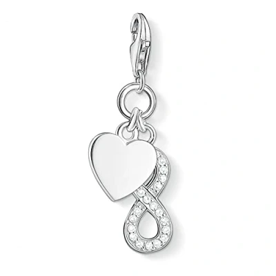 Imagen de Thomas Sabo charm Club Colgante para mujer con símbolo de infinito y corazón, plata ley 925, 1248 051 14