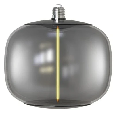 Imagen de FactorLED Bombilla Led Filamento Decorativa Gigante E27 4W (30W), Modelo G250, Cristal Ahumado, Estilo Vintage, Grande Retro, 21.7x22cm, Luz cálida 1800K (T220 Ahumado)