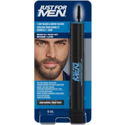 Imagen de Just for Men Retoque Instantanéo De Canas, Color Temporal Para Un Aspecto Más Voluminoso Y Bien Definido, Hasta 30 Aplicaciones, Marrón Oscuro
