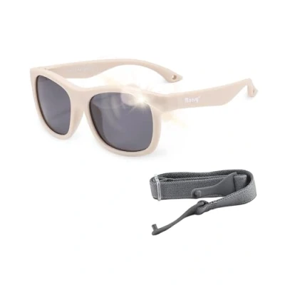 Imagen de Maesy Gafas de sol Luca Baby 1 3 años Flexibles Correa elástica ajustable Protección polarizada UV400 Niños y niñas pequeños Cuadradas (Beige crudo)