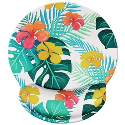 Imagen de Jahosin Alfombrilla de ratón con soporte para muñeca,reposamuñecas ergonómicas color negro,cómoda almohadilla espuma viscoelástica antideslizante computadora y oficina 25x23 Huafloral